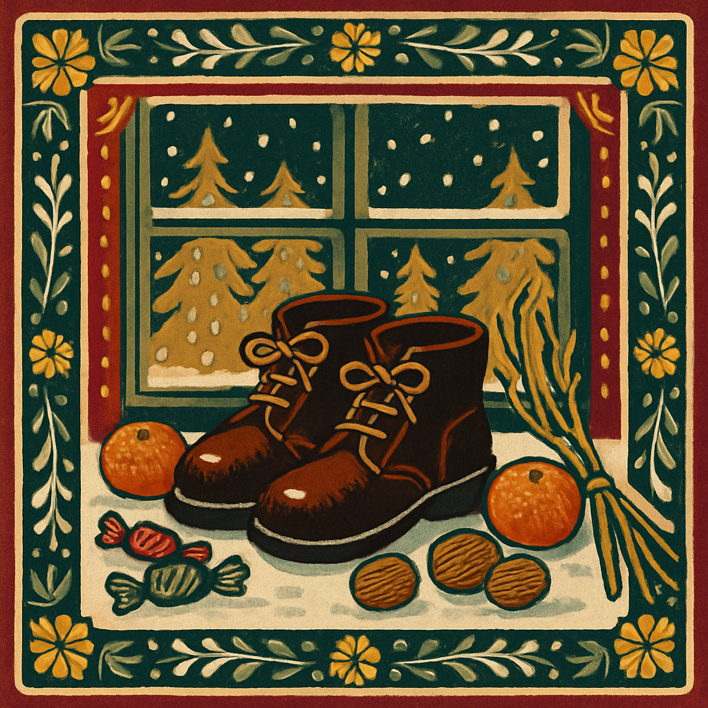 Hungarian Children Scrub Their Boots Until They Shine — Because St. Mikulás Is Watching