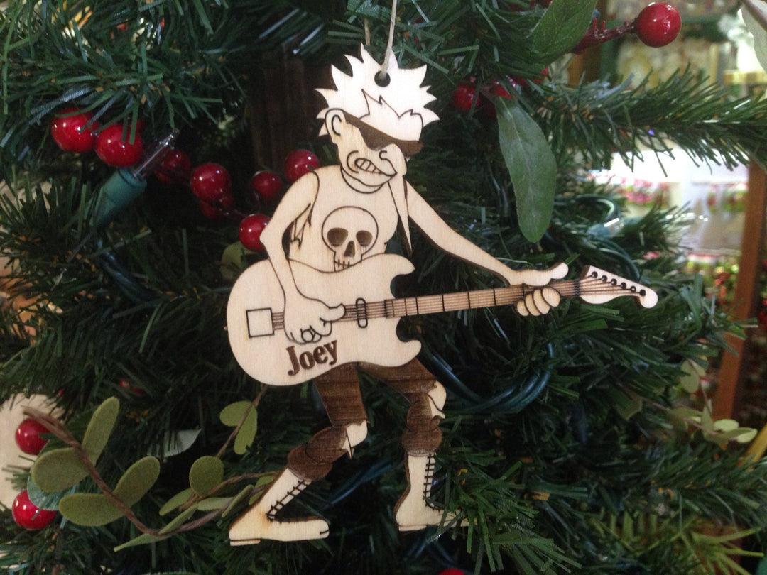Guitarist 4 personalized Christmas ornament