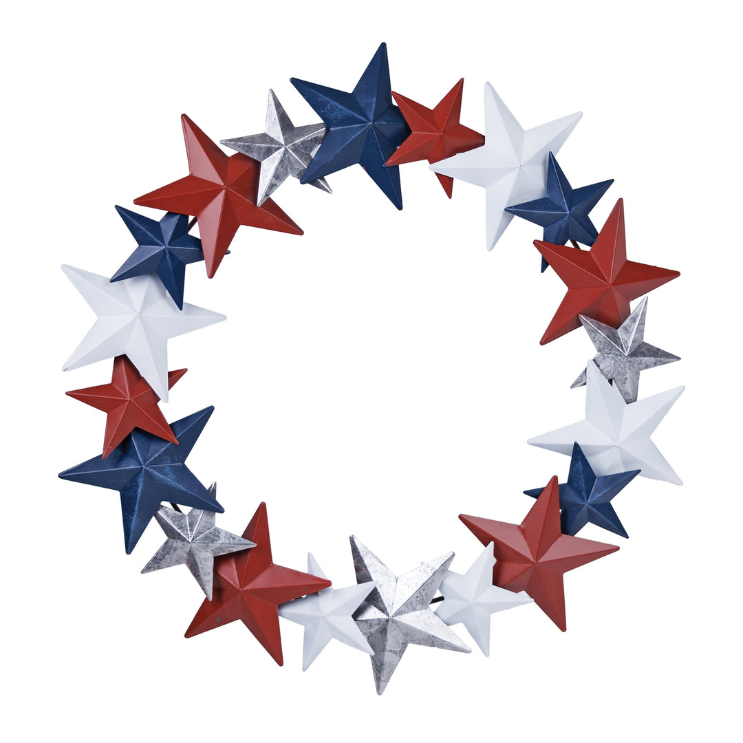 Americana Metal Star Wreath 18"D, handcrafted Christmas gift, Grande Place, Lancaster County PA