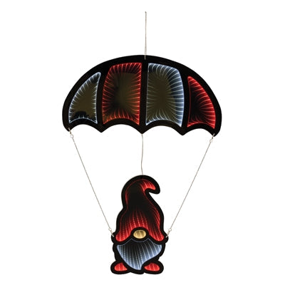 Gnome w/parachute Infinity Light 33.5", handcrafted Christmas gift, Grande Place, Lancaster County PA