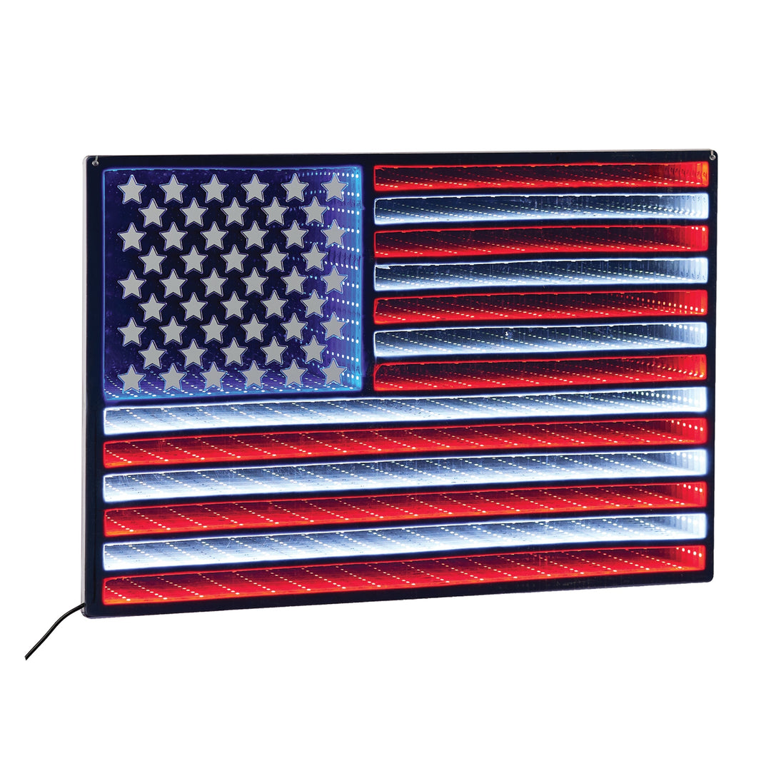 Hanging American Flag Ekko Light Display 23"L, handcrafted Christmas gift, Grande Place, Lancaster County PA