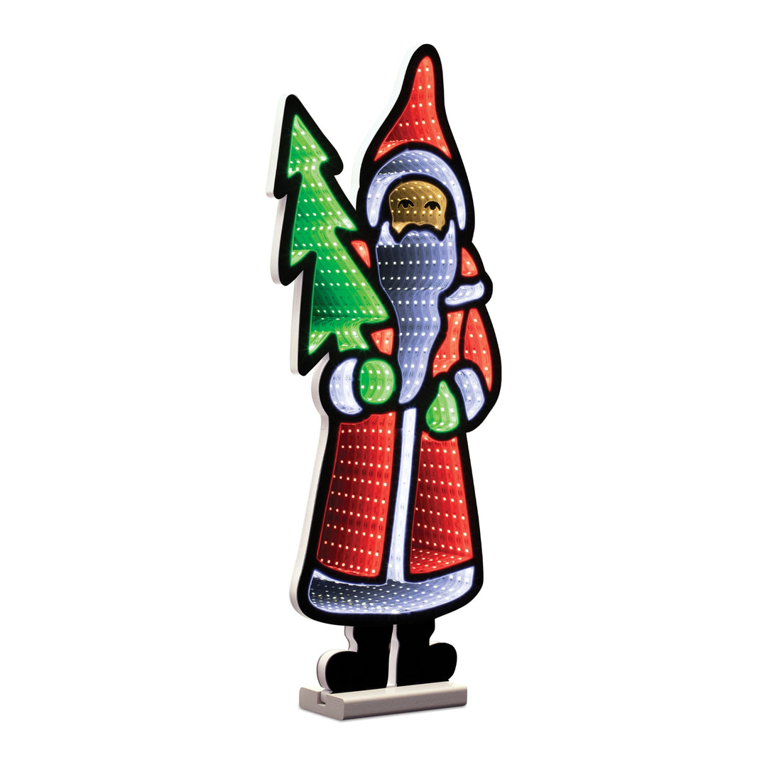 Santa with Pine Tree Ekkolight 23.5"H, handcrafted Christmas gift, Grande Place, Lancaster County PA