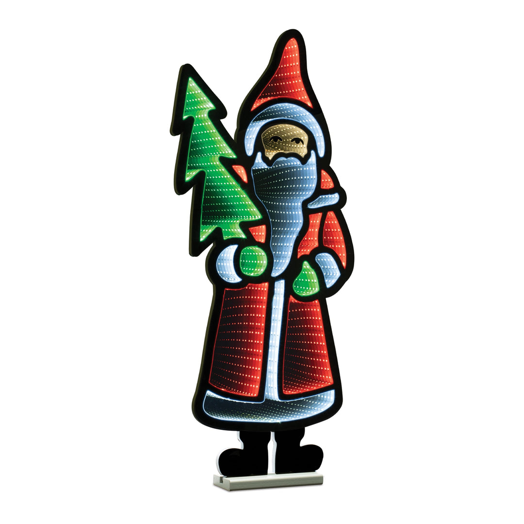 Santa with Pine Tree Ekkolight 33"H, handcrafted Christmas gift, Grande Place, Lancaster County PA