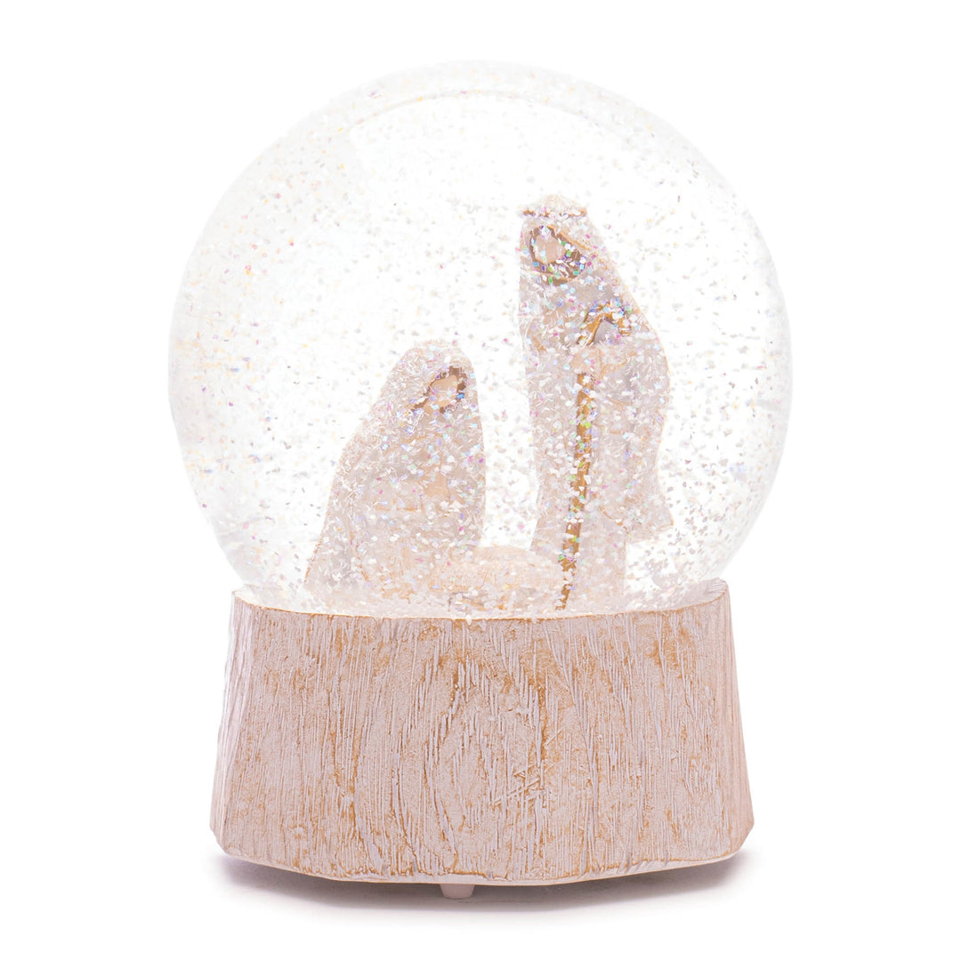 Musical Nativity Scene Snow Globe 5.75"H, handcrafted Christmas gift, Grande Place, Lancaster County PA