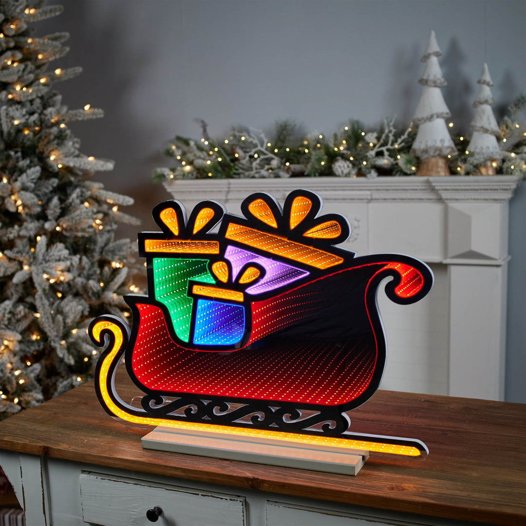 Santa's Sleigh Ekkolight 24.5"L, handcrafted Christmas gift, Grande Place, Lancaster County PA