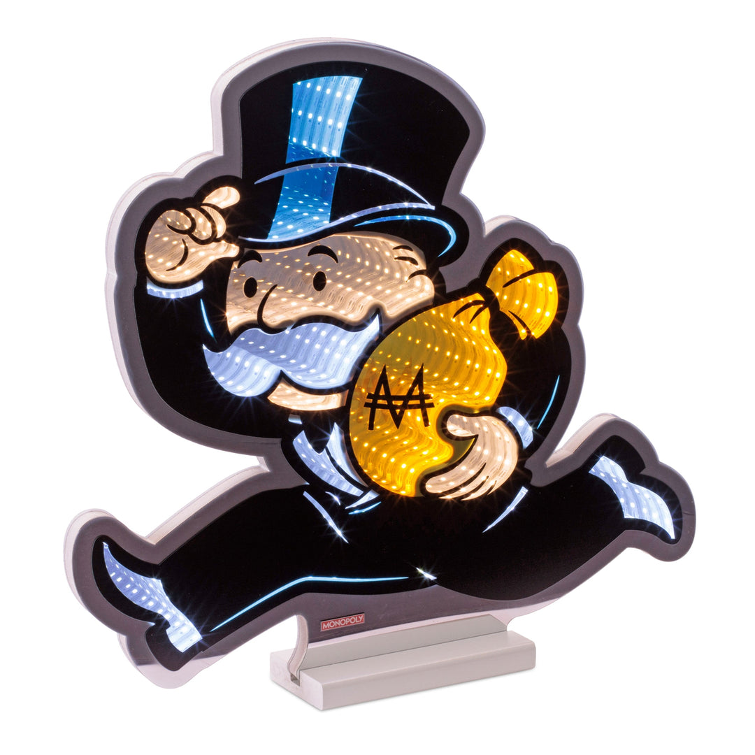Monopoly Man w/Cash Bag Ekkolight 16"H, handcrafted Christmas gift, Grande Place, Lancaster County PA