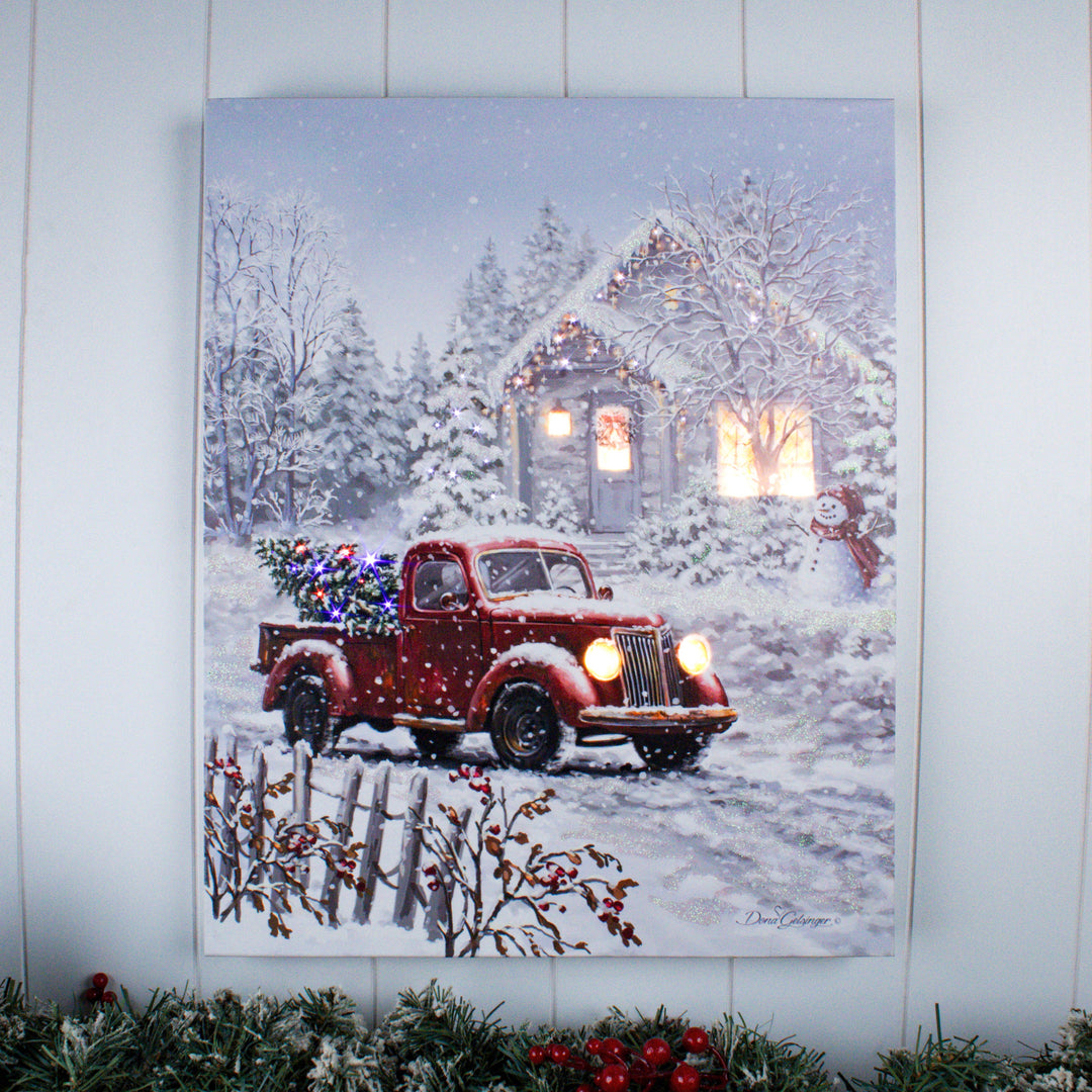 Special Delivery 16x20 Fiber Optic Canvas, handcrafted Christmas gift, Grande Place, Lancaster County PA