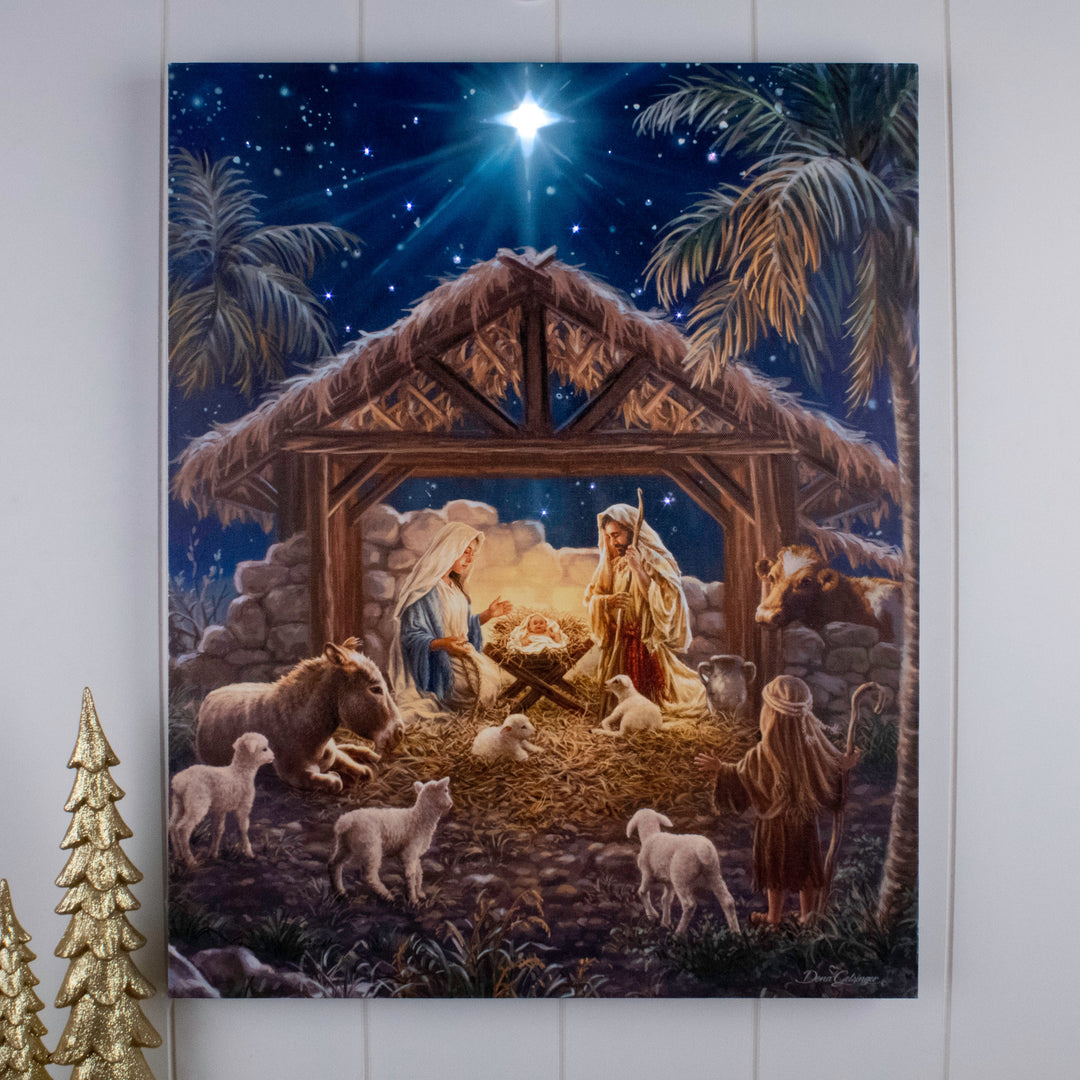 Oh Night Divine 16x20 Fiber Optic Canvas, handcrafted Christmas gift, Grande Place, Lancaster County PA