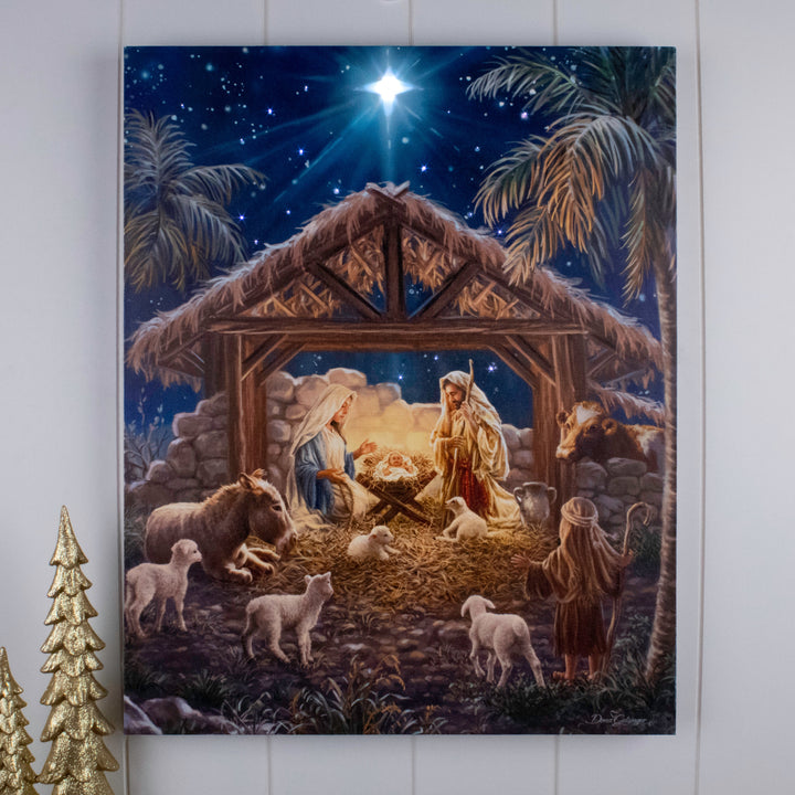 Oh Night Divine 16x20 Fiber Optic Canvas, handcrafted Christmas gift, Grande Place, Lancaster County PA
