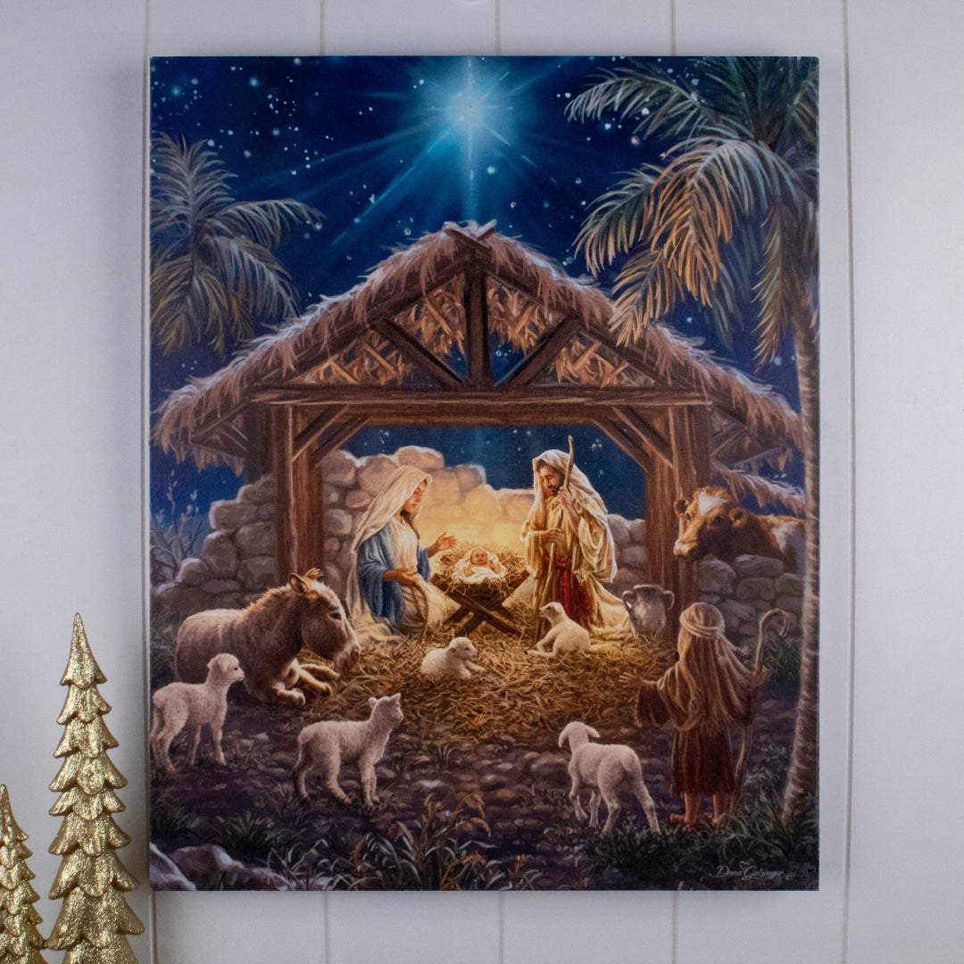 Oh Night Divine 16x20 Fiber Optic Canvas