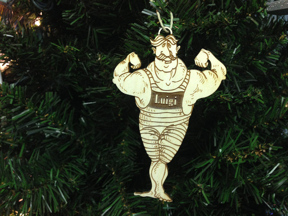 Body Builder 3 personalized Christmas ornament