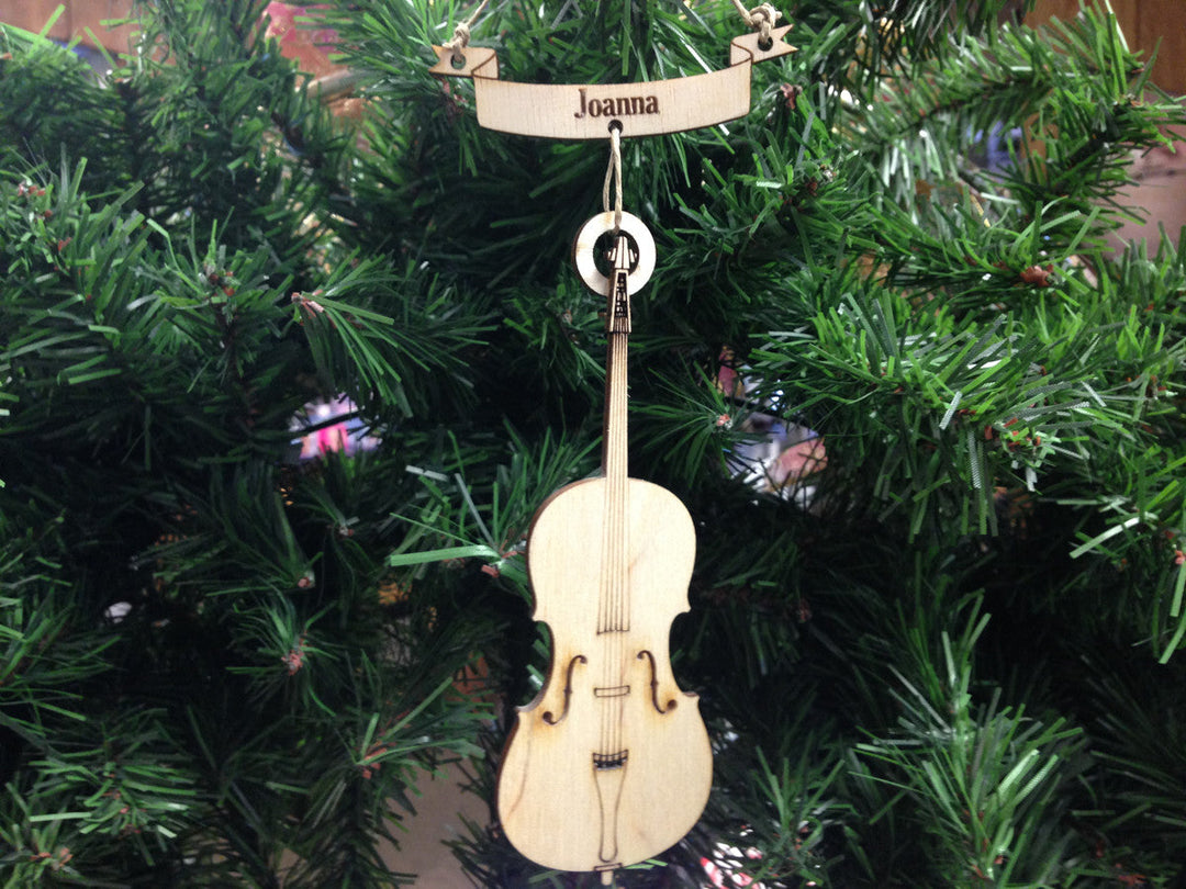 Cello instrument personalized Christmas ornament