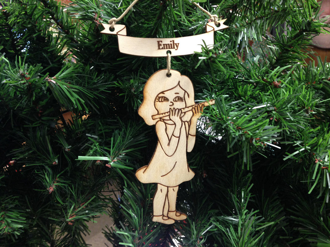 Flute Player personalized Christmas ornament
