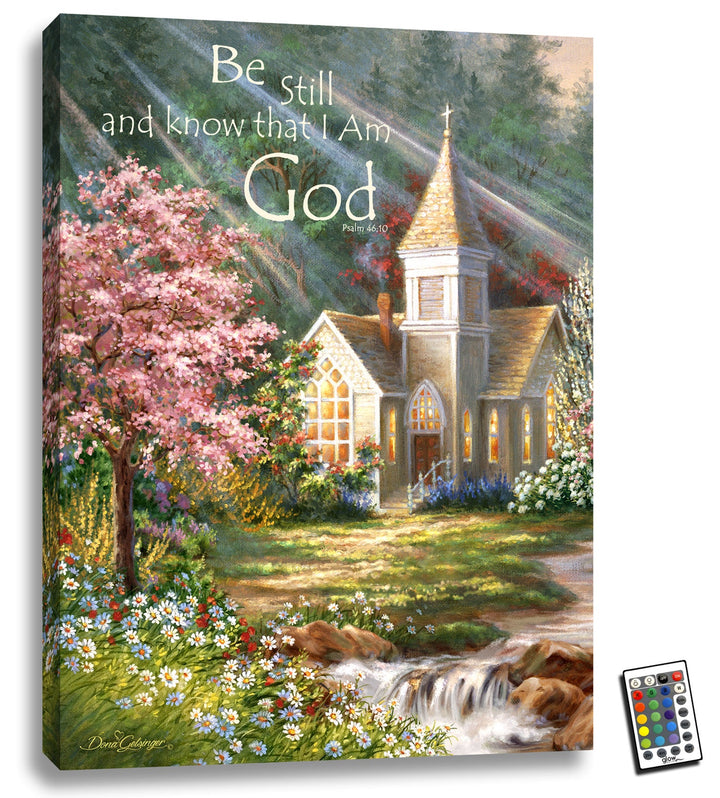 Be Still 18x24 Fully Illuminated LED Wall Art, handcrafted Christmas gift, Grande Place, Lancaster County PA