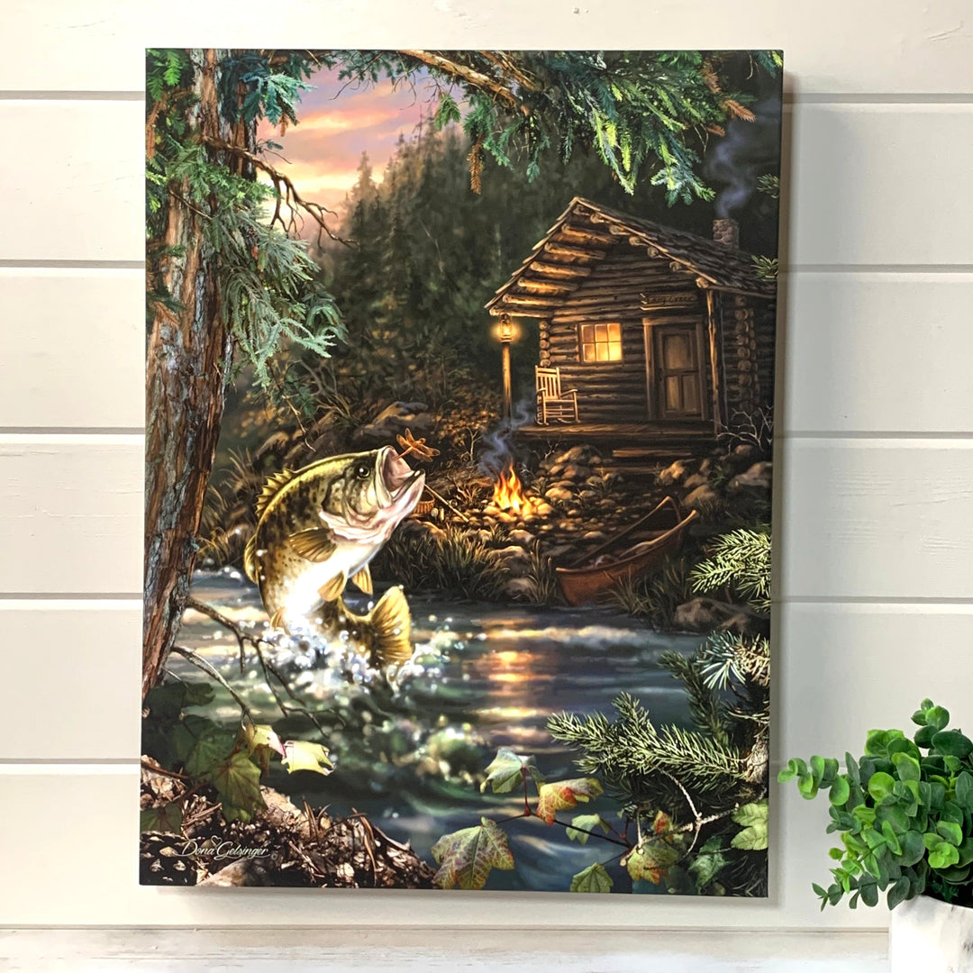 Gone Fishin 18x24 Fully Illuminated LED Wall Art