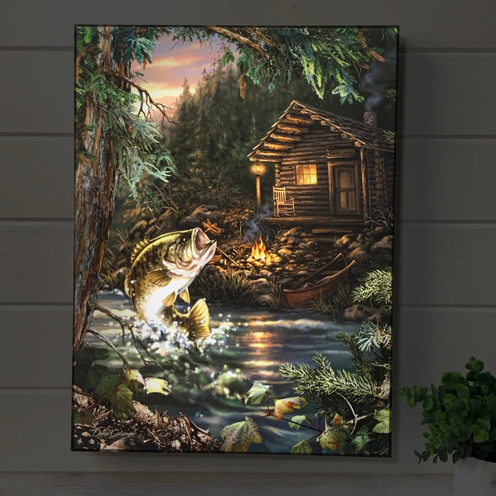 Gone Fishin 18x24 Fully Illuminated LED Wall Art