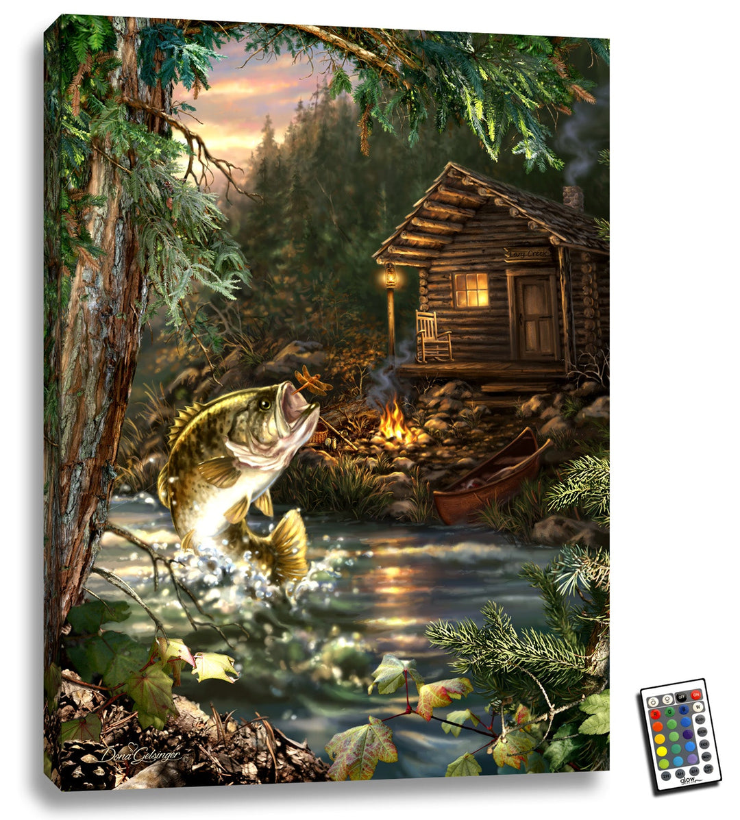 Gone Fishin 18x24 Fully Illuminated LED Wall Art, handcrafted Christmas gift, Grande Place, Lancaster County PA