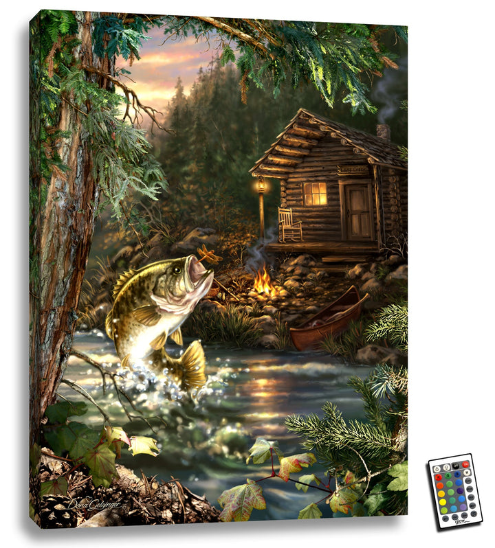 Gone Fishin 18x24 Fully Illuminated LED Wall Art, handcrafted Christmas gift, Grande Place, Lancaster County PA