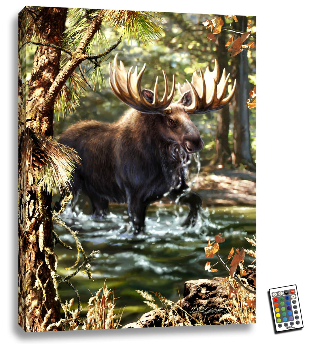Moose Crossing 18x24 Fully Illuminated LED Wall Art, handcrafted Christmas gift, Grande Place, Lancaster County PA