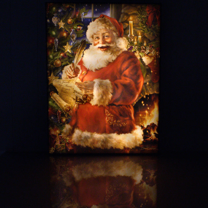 Checking It Twice 18x24 Fully Illuminated LED Wall Art
