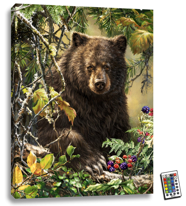 Black Bear Woods 18x24 Fully Illuminated LED Wall Art, handcrafted Christmas gift, Grande Place, Lancaster County PA