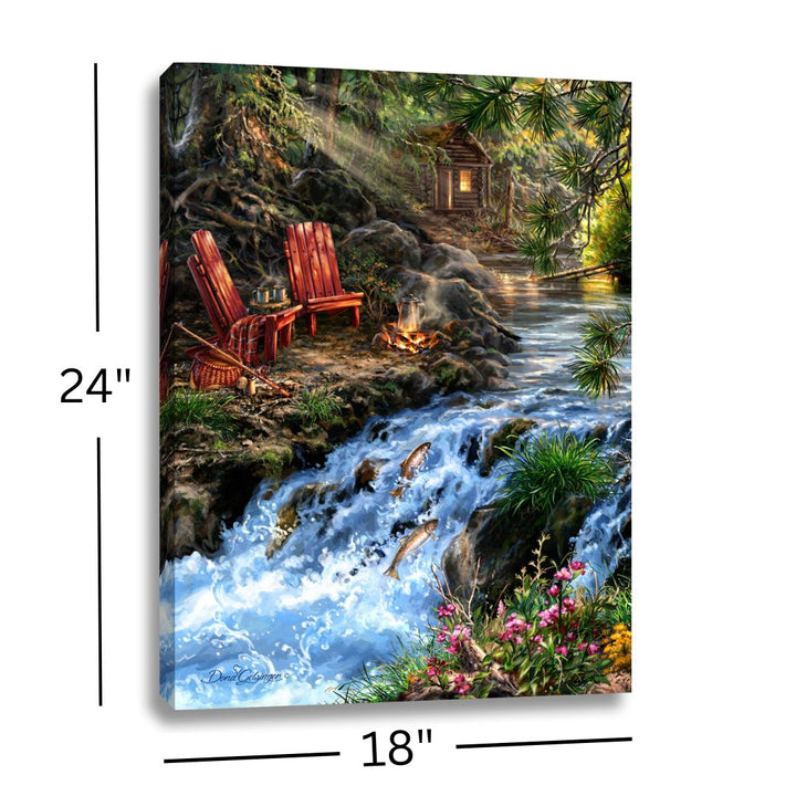 The Fishing Hole 18x24 Fully Illuminated LED Wall Art