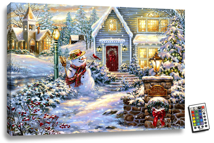 Silent Night Lane 18x24 Fully Illuminated LED Wall Art, handcrafted Christmas gift, Grande Place, Lancaster County PA