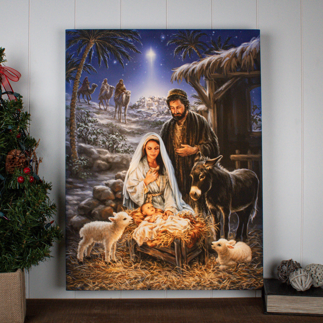 A Savior Is Born 18x24 Fully Illuminated LED Wall Art, handcrafted Christmas gift, Grande Place, Lancaster County PA
