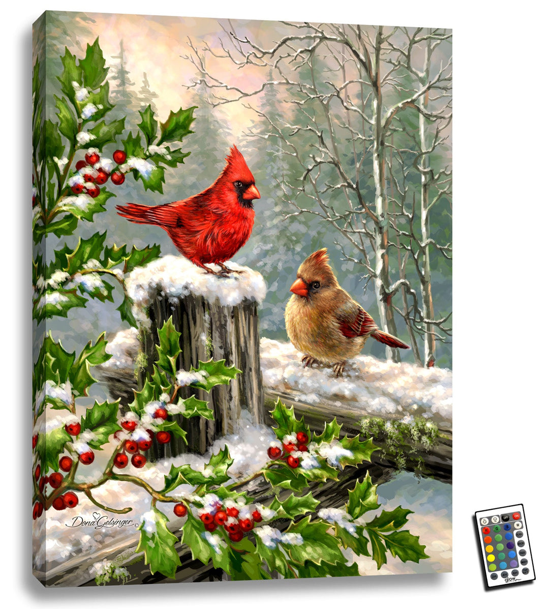 Winter Visitors 18x24 Fully Illuminated LED Wall Art, handcrafted Christmas gift, Grande Place, Lancaster County PA