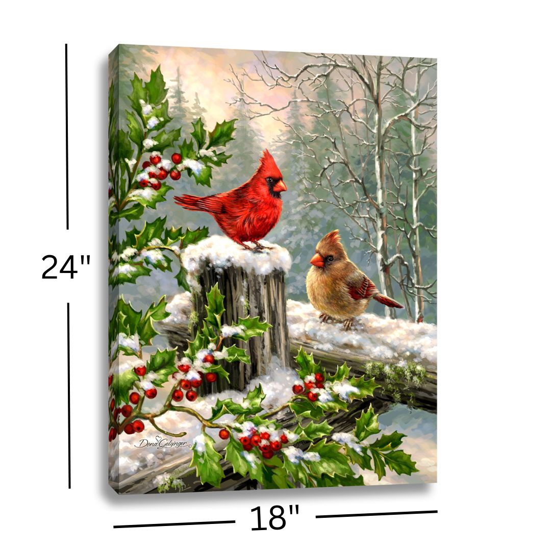 Winter Visitors 18x24 Fully Illuminated LED Wall Art