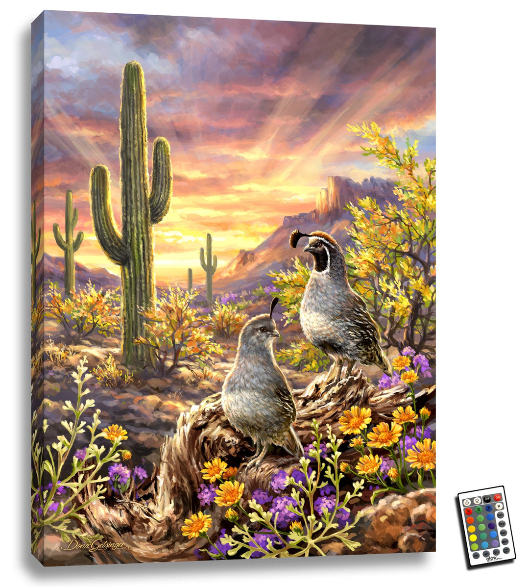 Quail Vista 18x24 Fully Illuminated LED Wall Art, handcrafted Christmas gift, Grande Place, Lancaster County PA