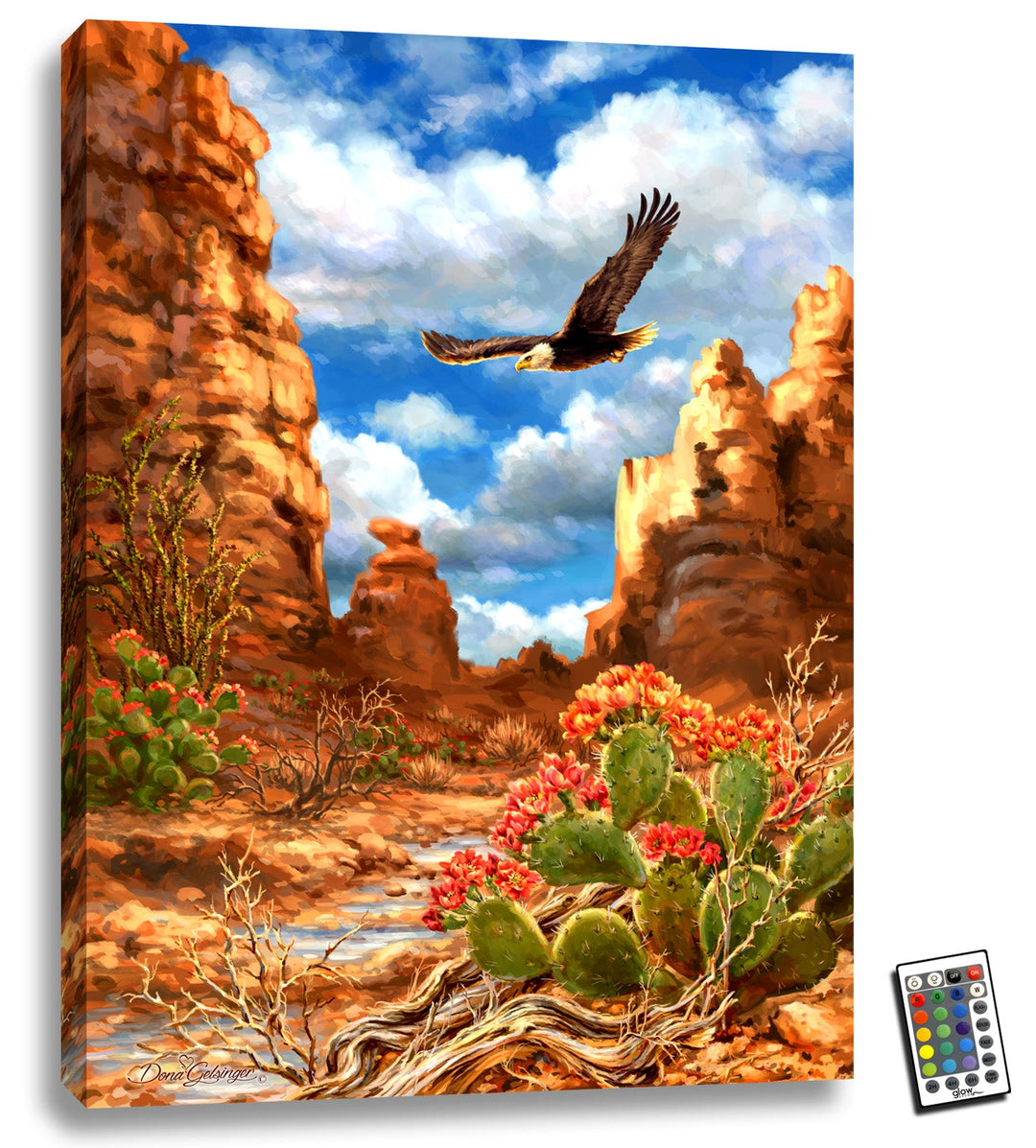 Red Rock Eagle 18x24 Fully Illuminated LED Wall Art, handcrafted Christmas gift, Grande Place, Lancaster County PA