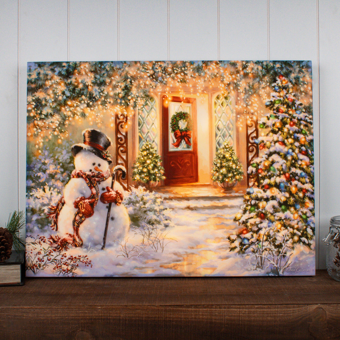Home for the Holidays 18x24 Fully Illuminated LED Wall Art, handcrafted Christmas gift, Grande Place, Lancaster County PA