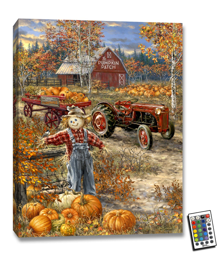 The Pumpkin Patch 18x24 Fully Illuminated LED Wall Art, handcrafted Christmas gift, Grande Place, Lancaster County PA
