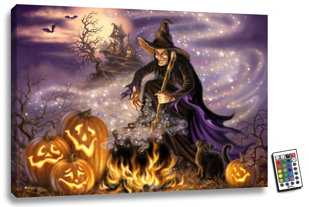 All Hallow's Eve 18x24 Fully Illuminated LED Wall Art, handcrafted Christmas gift, Grande Place, Lancaster County PA