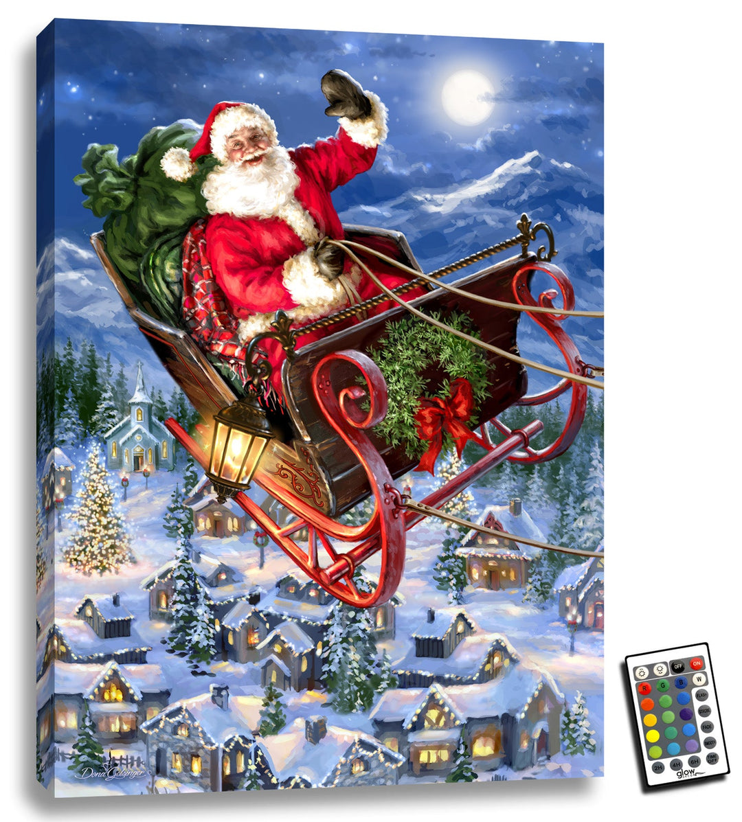 Delivering Christmas 18x24 Fully Illuminated LED Wall Art, handcrafted Christmas gift, Grande Place, Lancaster County PA