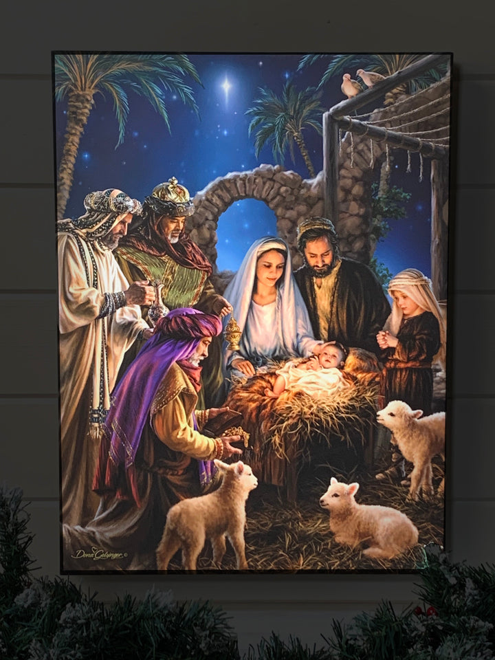 The Nativity 18x24 Fully Illuminated LED Wall Art