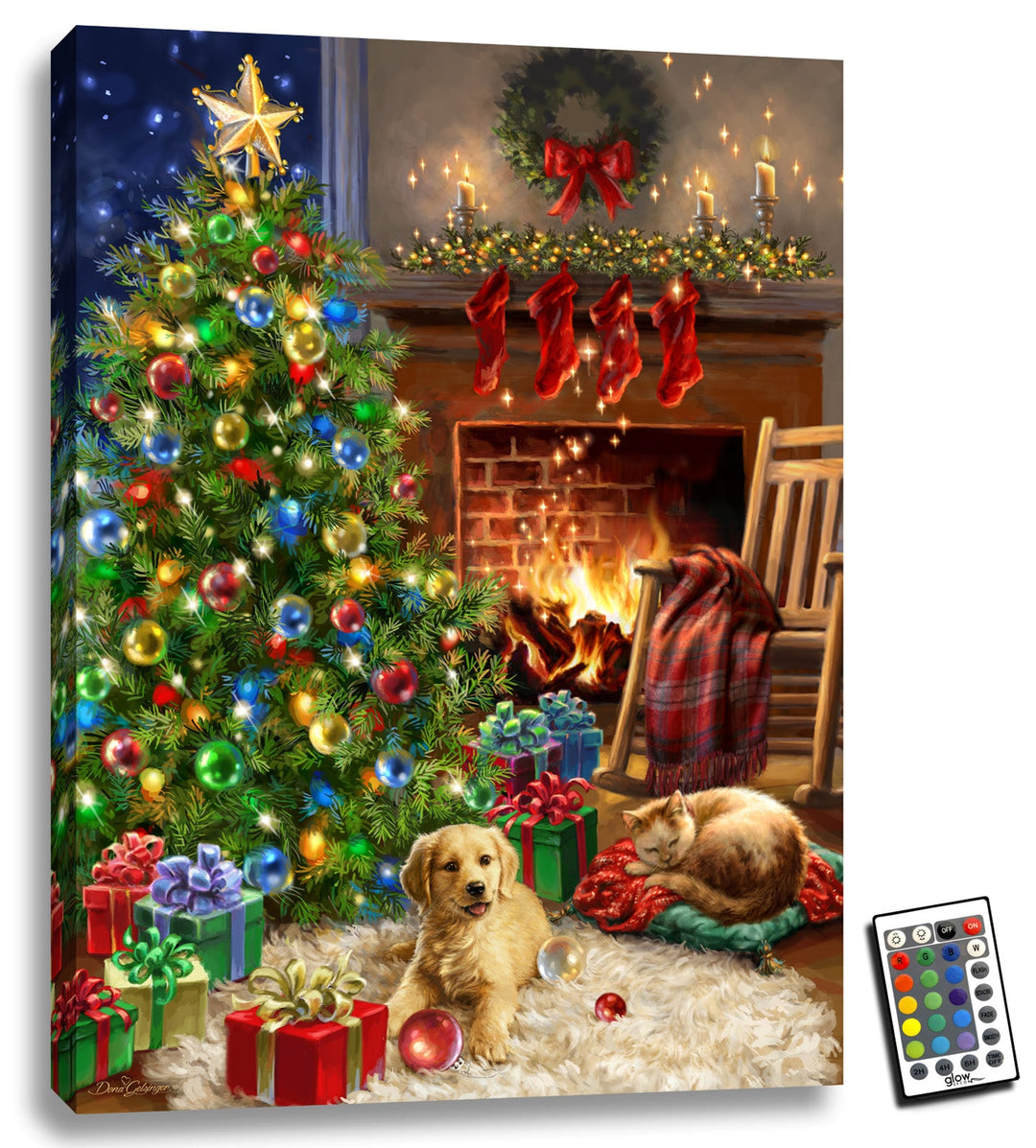 Cozy Christmas 18x24 Fully Illuminated LED Wall Art, handcrafted Christmas gift, Grande Place, Lancaster County PA