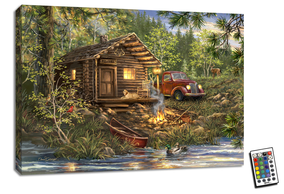 Cabin Life 18x24 Fully Illuminated LED Wall Art
