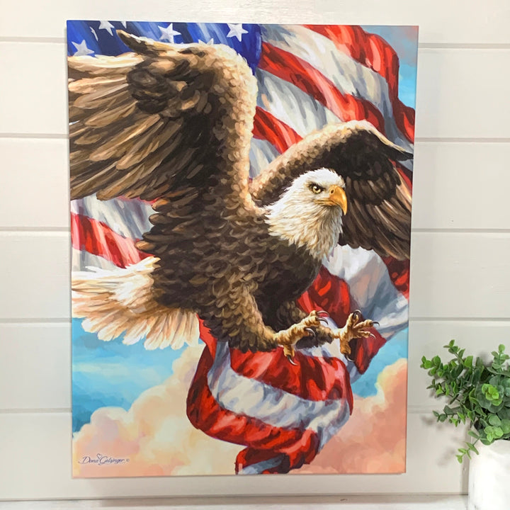 Liberty Eagle 18x24 Fully Illuminated LED Wall Art, handcrafted Christmas gift, Grande Place, Lancaster County PA