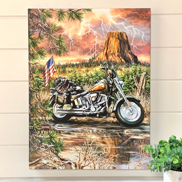 The Open Road 18x24 Fully Illuminated LED Wall Art, handcrafted Christmas gift, Grande Place, Lancaster County PA