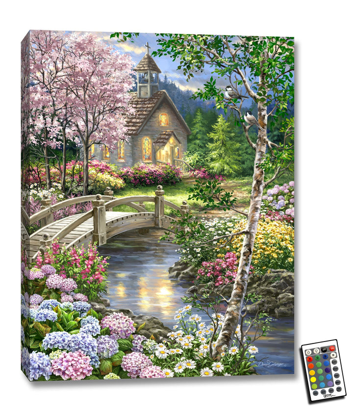 Spring Chapel 18x24 Fully Illuminated LED Wall Art