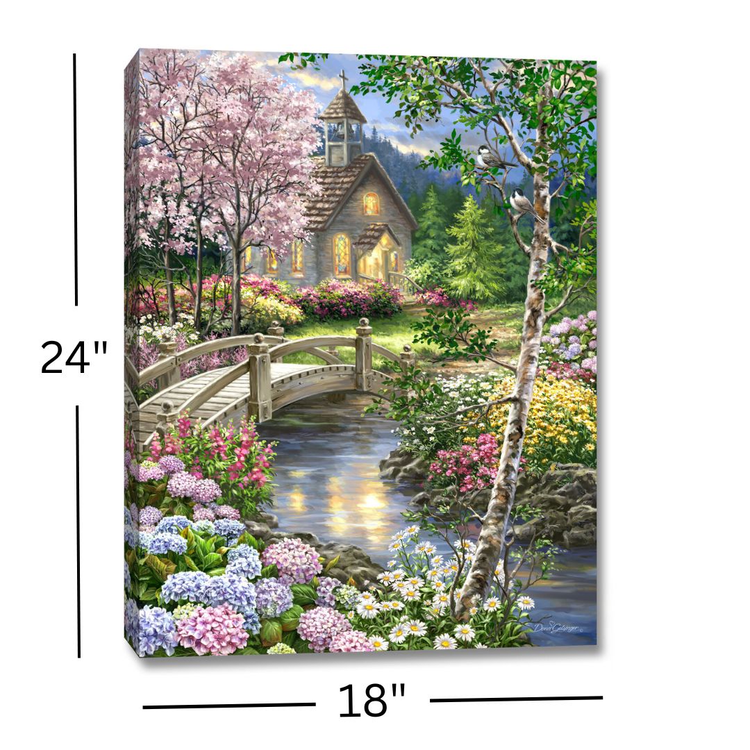 Spring Chapel 18x24 Fully Illuminated LED Wall Art