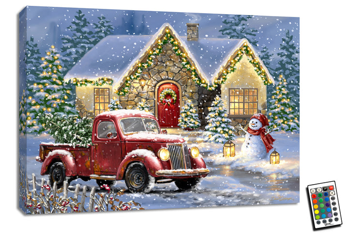 Christmas Light Lane 18x24 Fully Illuminated LED Wall Art