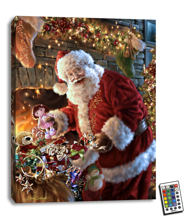Filling the Stocking 18x24 Fully Illuminated LED Wall Art