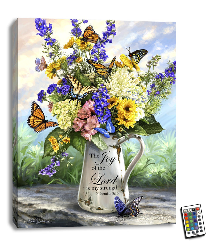 Joy of the Lord 18x24 Fully Illuminated LED Wall Art, handcrafted Christmas gift, Grande Place, Lancaster County PA