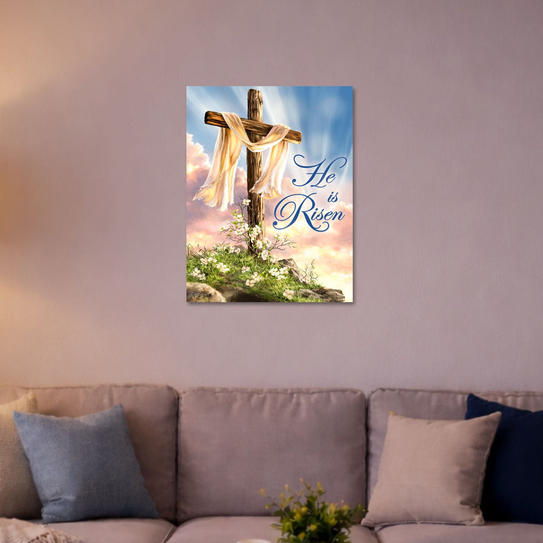 He Is Risen 18x24 Fully Illuminated LED Wall Art, handcrafted Christmas gift, Grande Place, Lancaster County PA