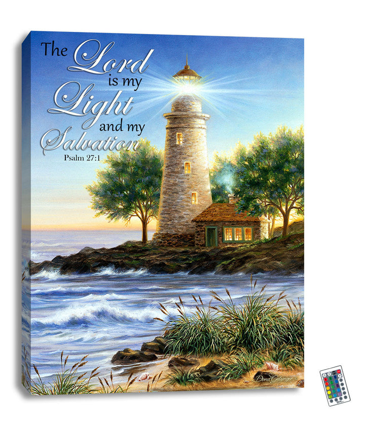 The Lighthouse-Scripture 18x24 Fully Illuminated LED Art, handcrafted Christmas gift, Grande Place, Lancaster County PA