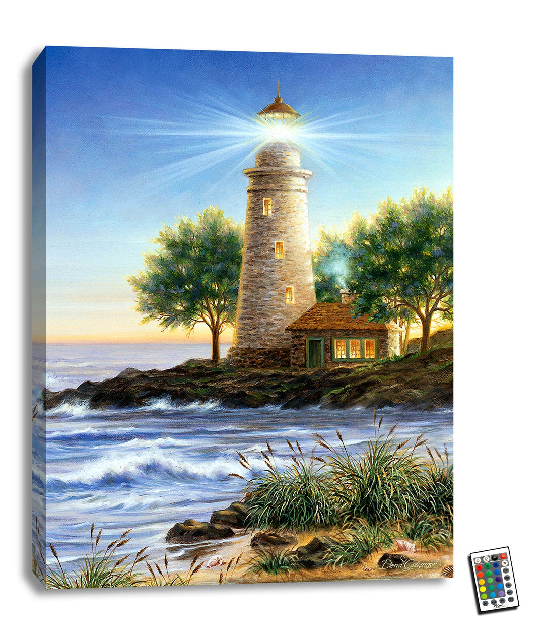 The Lighthouse 18x24 Fully Illuminated LED Wall Art, handcrafted Christmas gift, Grande Place, Lancaster County PA