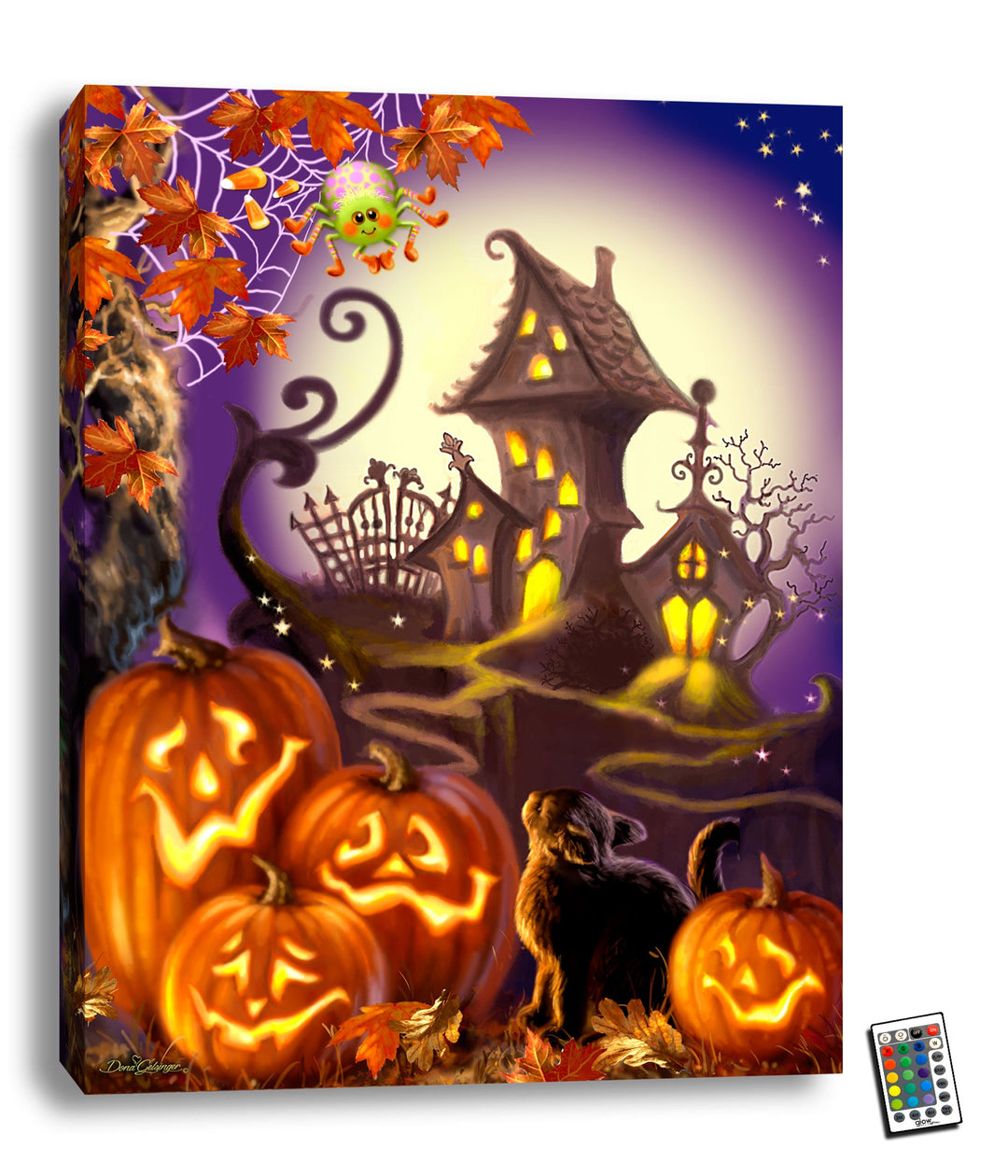 Haunted House 18x24 Fully Illuminated LED Wall Art